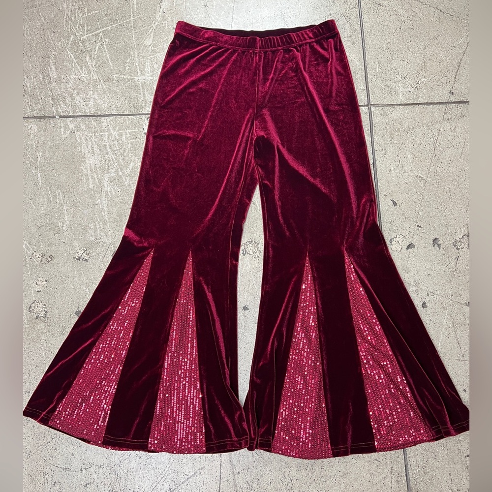 💚 3275. Velour Flared Sequins Pants